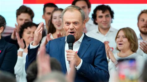 Poland’s opposition leader Tusk says 3 parties have enough votes to unseat the Law and Justice party