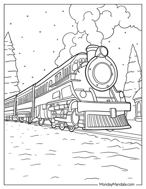 Polar Express Train Coloring Page
