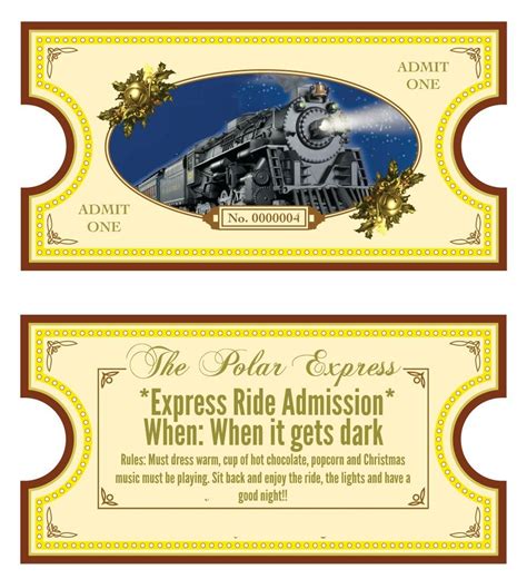 Polar Express ticket. Print and use in advent calendar to see