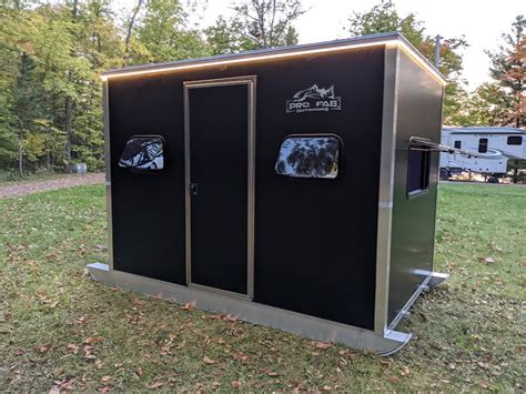We are selling our new 8x10 Polar fox skid house. Polar fox is changing the game for skid houses. Very light weight , no wood to rot, Comfortable like a wheel house in a skid house. Moves/slides super easy. 5 holes Very light weight No wood to rot Empire forced air furnace Runs off 12 volt Generator hook up On board charger USB,110, 12 volt plug ins with volt …. 