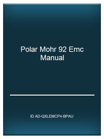 Polar mohr 92 emc service manual. - 50 propuestas de actividades motrices para 3/4 aos.