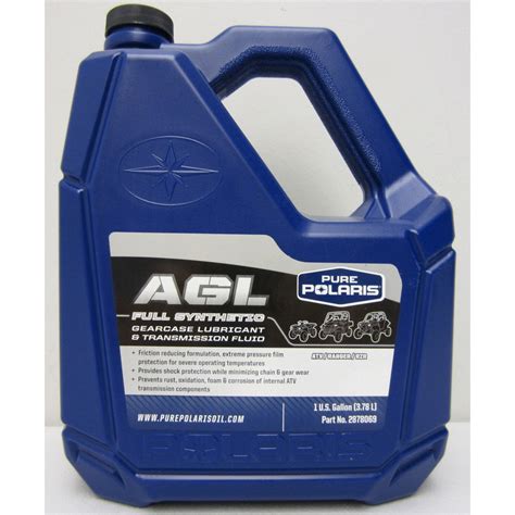 Polaris agl substitute. AGL Advantage Polaris AGL Synthetic Gearcase and Transmission Fluid is a high-quality lubricant specifically designed for Polaris ATVs, Rangers, RZRs to maintain peak performance better than aftermarket fluids. The proprietary additive system of AGL is formulated using the latest technology to protect vital transmission components, to last ... 