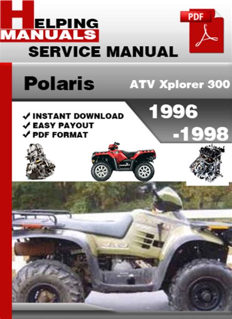 Polaris atv xplorer 300 1996 1998 repair service manual. - Corporate counsel s guide alternative dispute resolution in the employment.
