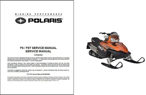 Polaris fs fst snowmobile service manual repair 2006 2008 4 strokes. - Albinoni adagio in g minor sheet music.