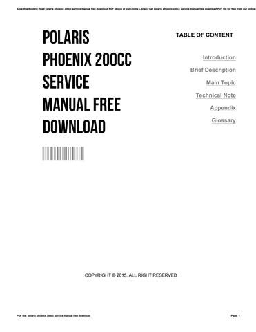 Polaris phoenix 200cc service manual free download. - Manual de taller ford fiesta 2000 gratis.