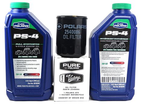 May 1, 2024 · The Extreme Duty Oil Change Kit is part number 2890057. To change the engine oil and filter on your model year 2021 and newer RZR Trail S 1000, follow these steps. 1. Park the vehicle on a flat, level surface in a well-ventilated area, and ensure the transmission is in PARK. 2..