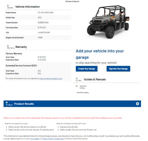To check for any Safety Recalls related to your vehicle, please click here . You can enter a Vehicle Identification Number (VIN) to learn if a specific Off-Road Vehicle is part of a safety recall. You also can search vehicle recalls by model if you don't have your VIN handy. Safety is our number one priority, please have the necessary repairs .... 