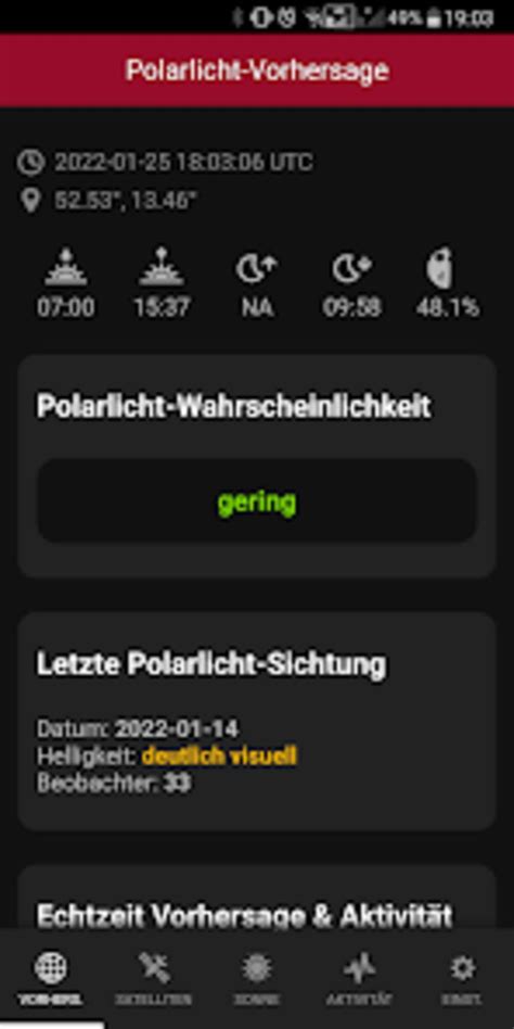 Polarlicht Vorhersage App