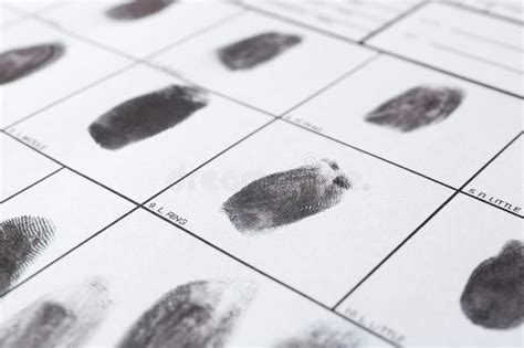 Police Form with Fingerprints, Top View. Stock Image Image of arrest