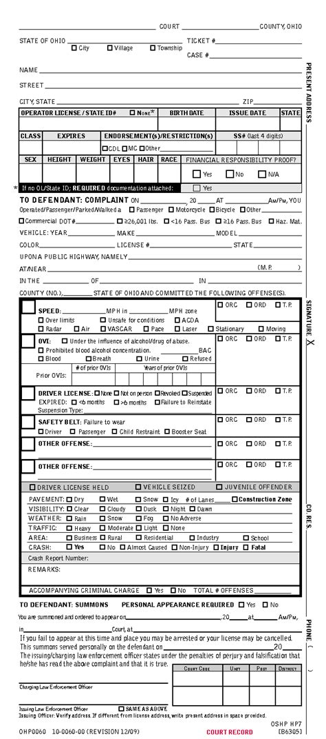 Police Ticket Template PDF Form Fill Out and Sign Printable PDF