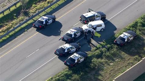 Police activity on 215 freeway today. Authorities say that a suspect shot at a Banning Police Officer after midnight today, during a traffic stop off of Highway 243 in Banning. The suspect fled the scene, but a pursuit began later ... 