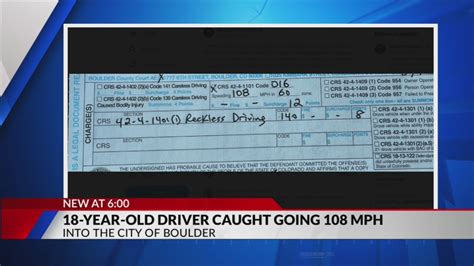 Police catch 18-year-old driving 108 mph near Boulder