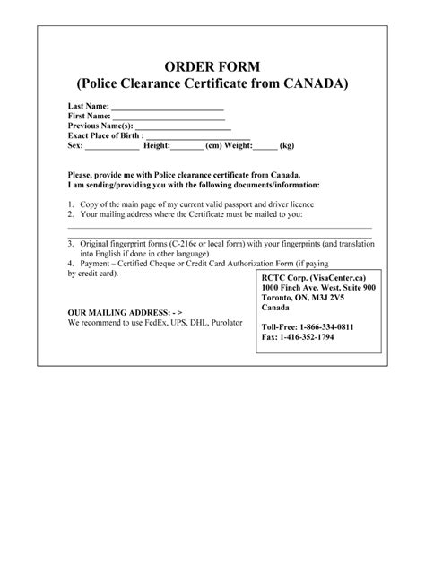 Police clearance forms.  How to Get Police Clearance Canada Form.  THE PCC...