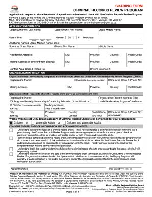 Police criminal record check online. 's Criminal Records Review Program...