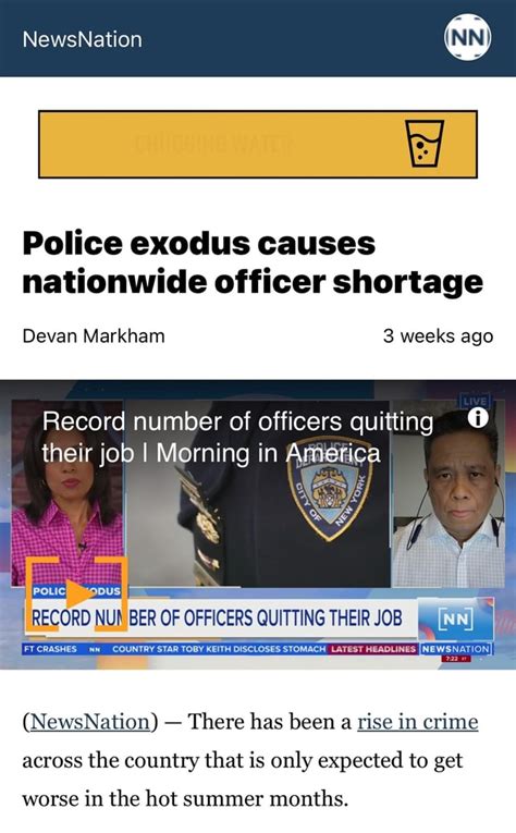 Police exodus causes nationwide officer shortage