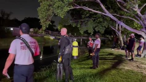 Police investigating after car goes into canal in Opa-locka