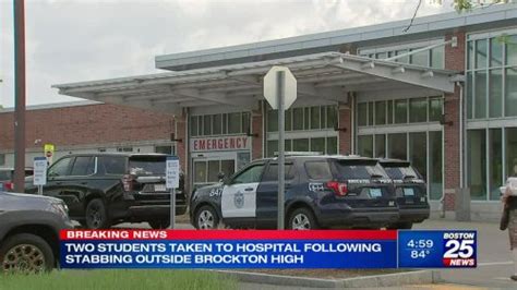Police make arrests after two people stabbed outside Brockton High School