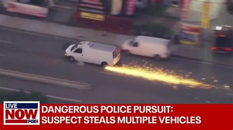 Police pursue suspected car thief in Los Angeles County