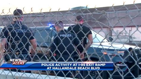 Police pursuit ends on I-95 exit ramp at Hallandale Beach Blvd
