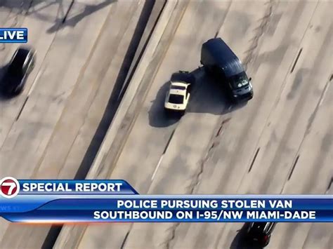 Police pursuit of reported stolen van on I-95 ends in arrest on SR 112 in Miami-Dade