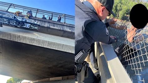 Police rescue man threatening to jump off Irwindale freeway overpass