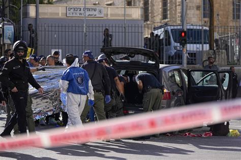 Police say 5 wounded in ramming attack near Jerusalem market