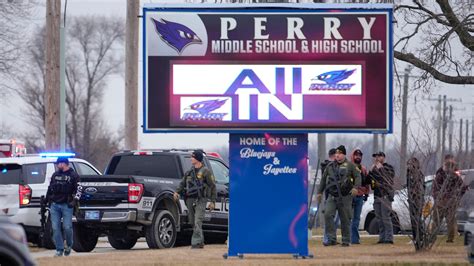 Police say there has been a shooting at a high school in Perry, Iowa; extent of injuries unclear