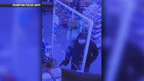 Police search for suspect after robbery at convenience store in Plympton
