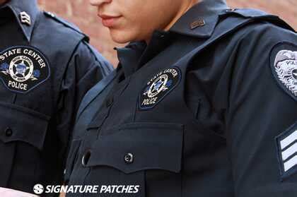 Police uniform patch placement.  The patch is usually worn on the left sleeve o...