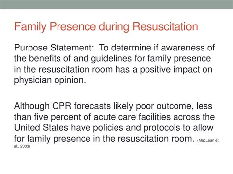 Policies Allowing Family Presence During Resuscitation …