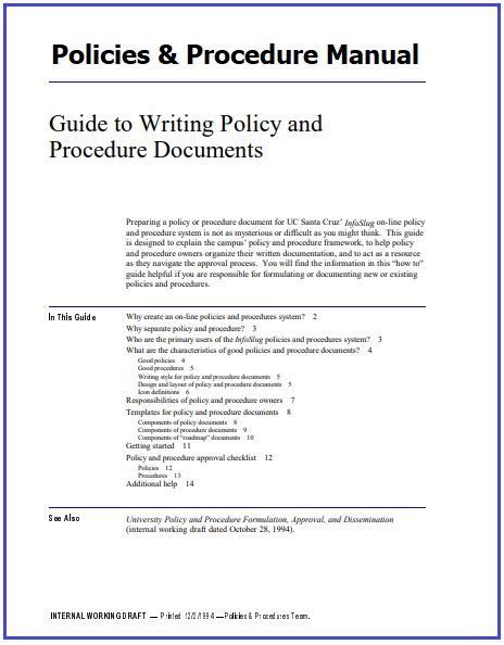 Policy and Procedure Manual Volume 1, Chapter 19