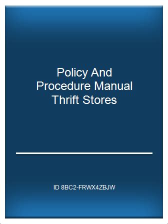 Policy and procedure manual thrift stores. - Impco lpg fuel systems service manual.