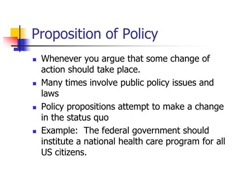 Policy proposition examples. Things To Know About Policy proposition examples. 