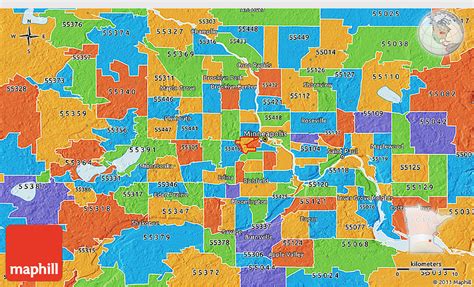 Political 3D Map of ZIP Code 55405