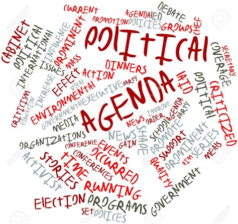 Policy agenda definition: You can refer to the political issues 