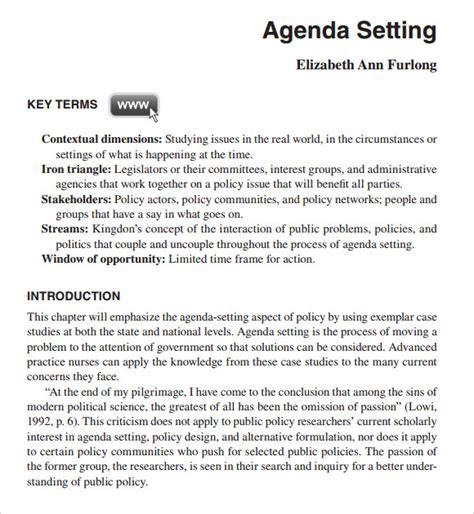 Political agenda example. Aug 6, 2015 · The "political classroom" is a classroom in which young people are learning to deliberate about political questions. It really is the process of deliberation that is the major skill being taught ... 