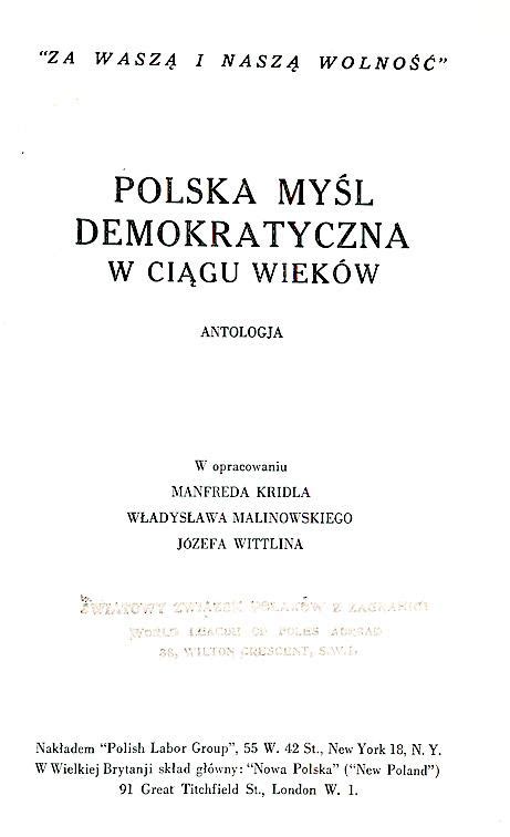 Polska myśl demokratyczna w ciạgu wieków, antologja. - Vw polo 1 6 d manuale di riparazione.
