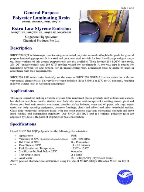 Polyester resin technical data sheet. ctech-llc.  It can be used by big or small u...