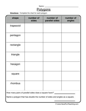 Polygons Attributes Worksheet Have Fun Teaching