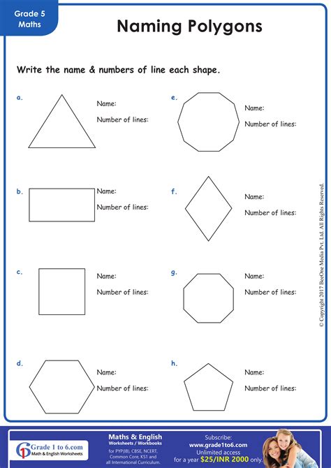 Polygons Worksheets