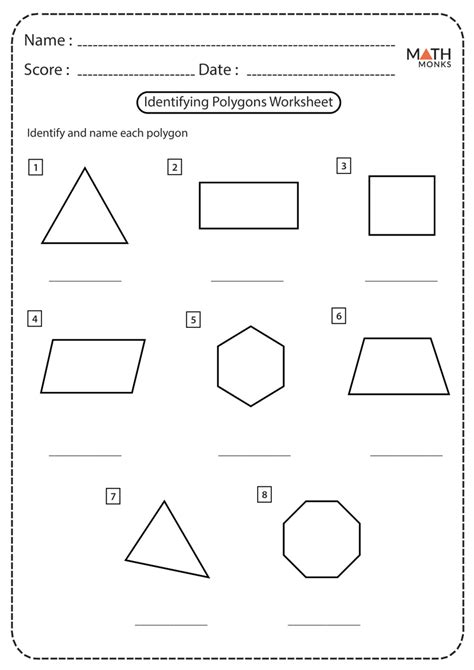 Polygons Worksheets Math Monks