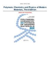 Polymers Chemistry And Physics Of Modern Materials Third Edition