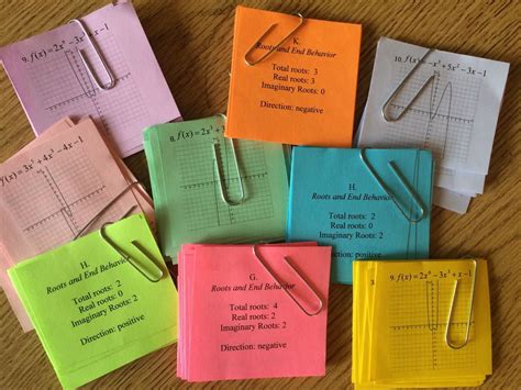 Polynomial Roots and End Behavior Card Sort Teaching math, Teaching