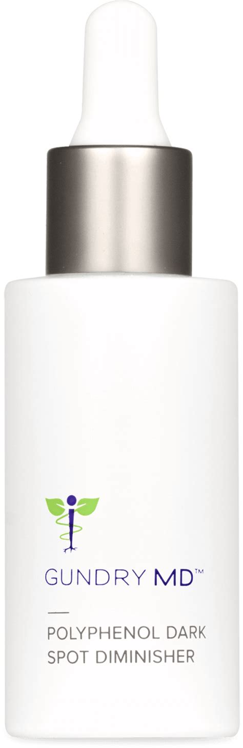 Polyphenol dark spot diminisher. Gundry MD Polyphenol Dark Spot Diminisher is an all-natural serum that helps lessen the appearance of fine lines, liver spots, age spots, and uneven skin tone. By Dermspotlight Staff | Updated May 2, 2024. Medically reviewed by Darren M. Smith, MD. Jump To : Write a Review | Ask a Question. 