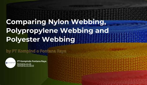 Polypropylene webbing vs nylon.  Nylon, comparing their qualities, applications, and be...