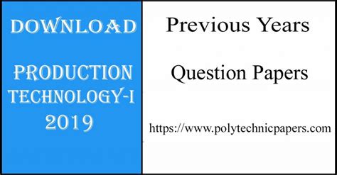 Polytechnic 4th Semester Production Technology Question Papers