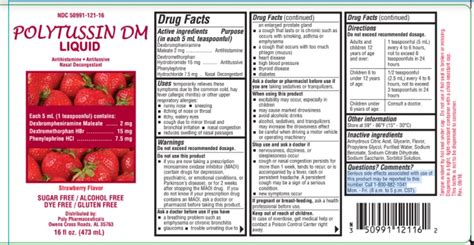 Polytussin dm liquid. Polytussin DM (dexchlorpheniramine) 1 mg-5 mg-10 mg/5 mL oral syrup. 4172 Medication name. Uses How to use Side effects Precautions Drug interactions Overdose Notes … 