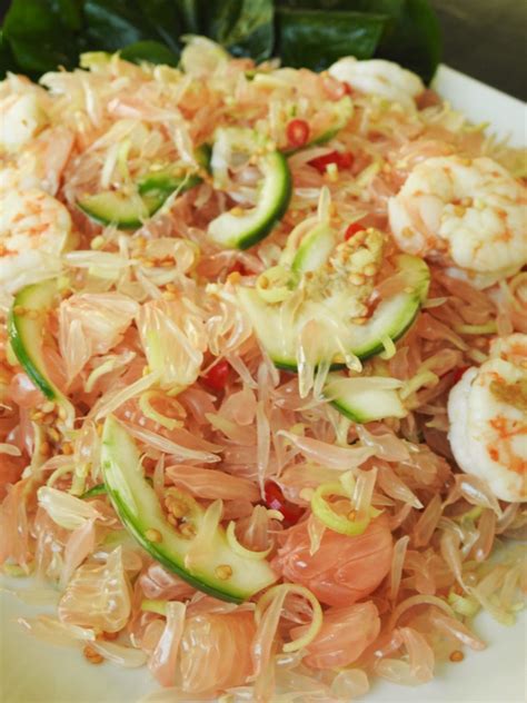 Pomelo Thai Herb Salad with Shrimp - Healthy Thai Recipes