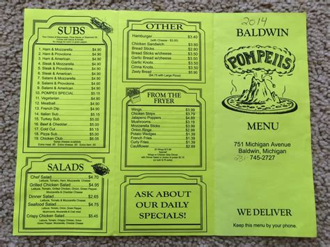 pompeii's baldwin menu pompeii's 