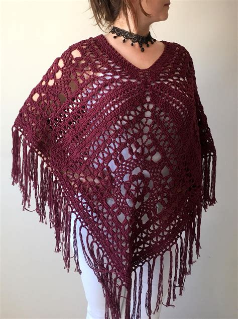 Poncho Ganchillo - Etsy